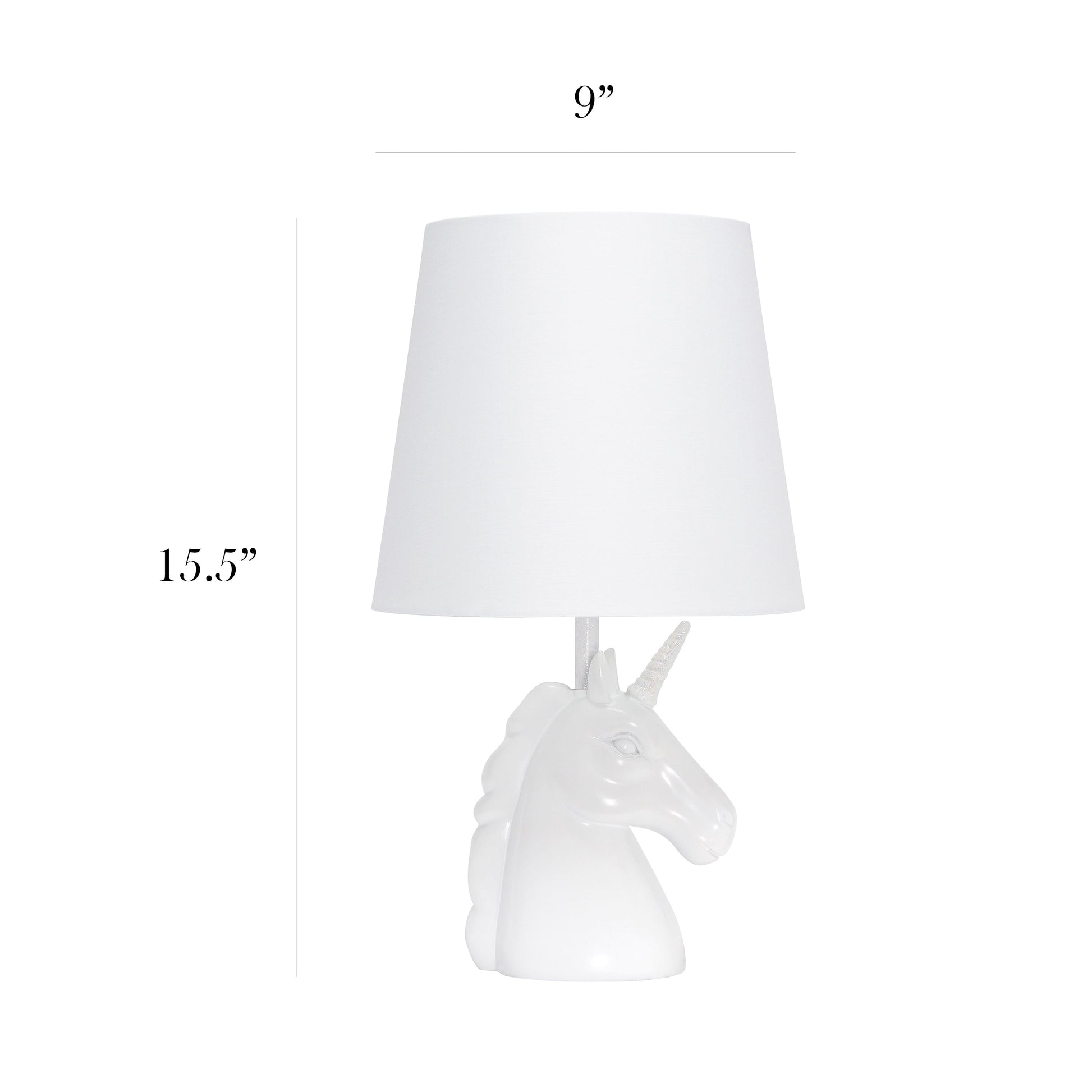 All The Rages Simple Designs Sparkling Iridescent & White Unicorn Table Lamp