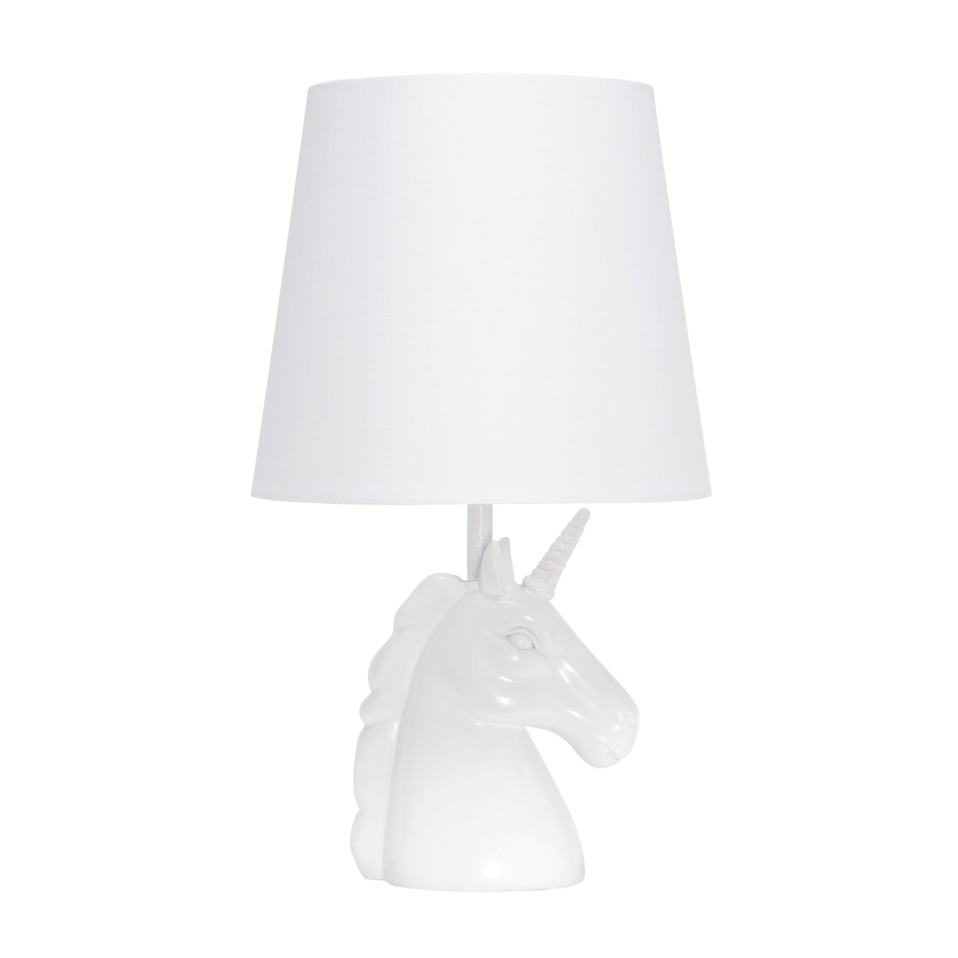 All The Rages Simple Designs Sparkling Iridescent & White Unicorn Table Lamp