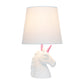 All The Rages Simple Designs Sparkling Pink & White Unicorn Table Lamp