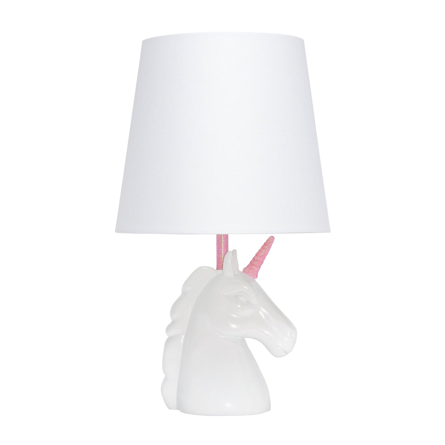 All The Rages Simple Designs Sparkling Pink & White Unicorn Table Lamp