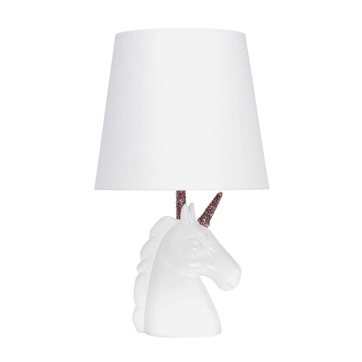 All The Rages Simple Designs Sparkling Rainbow & White Unicorn Table Lamp