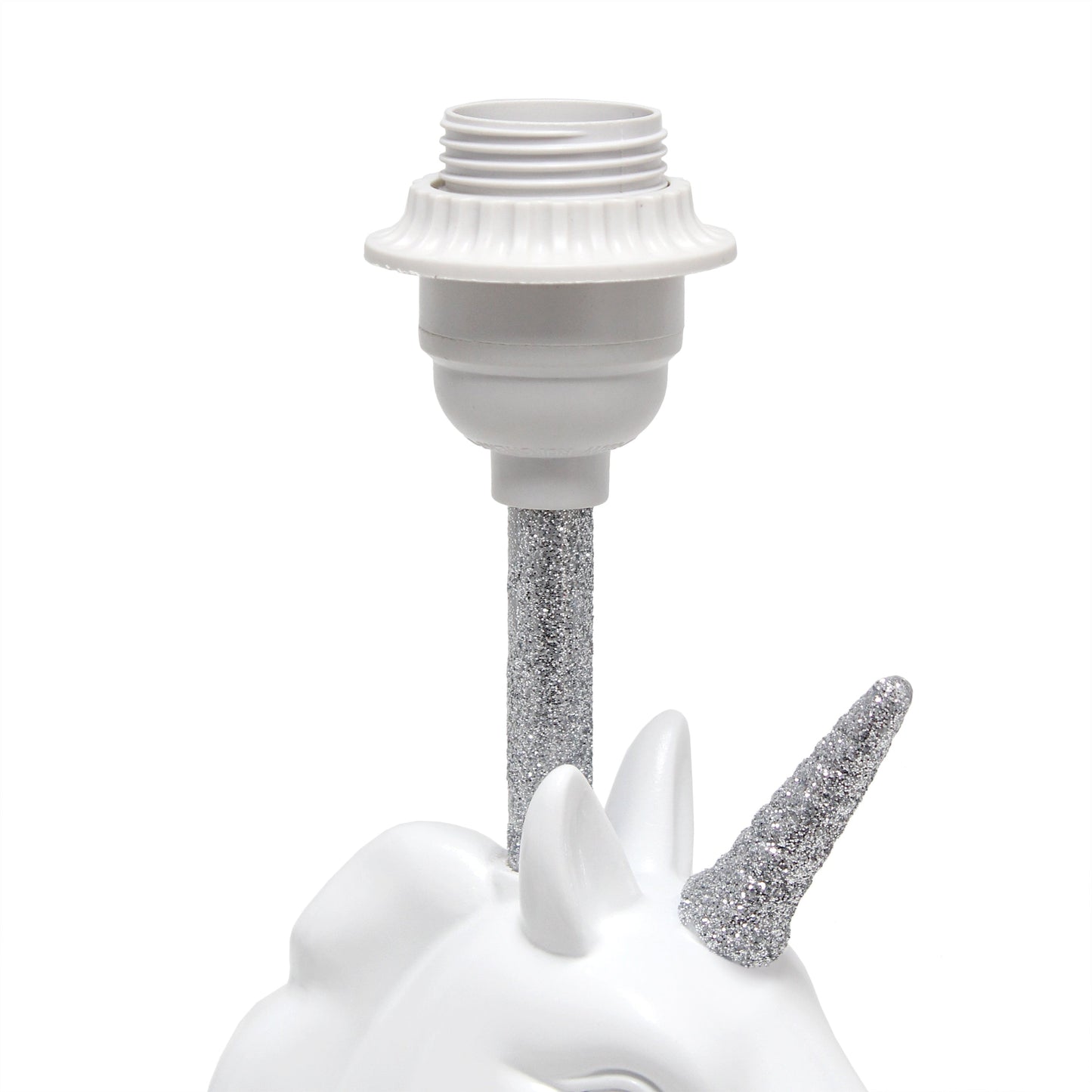 All The Rages Simple Designs Sparkling Silver & White Unicorn Table Lamp