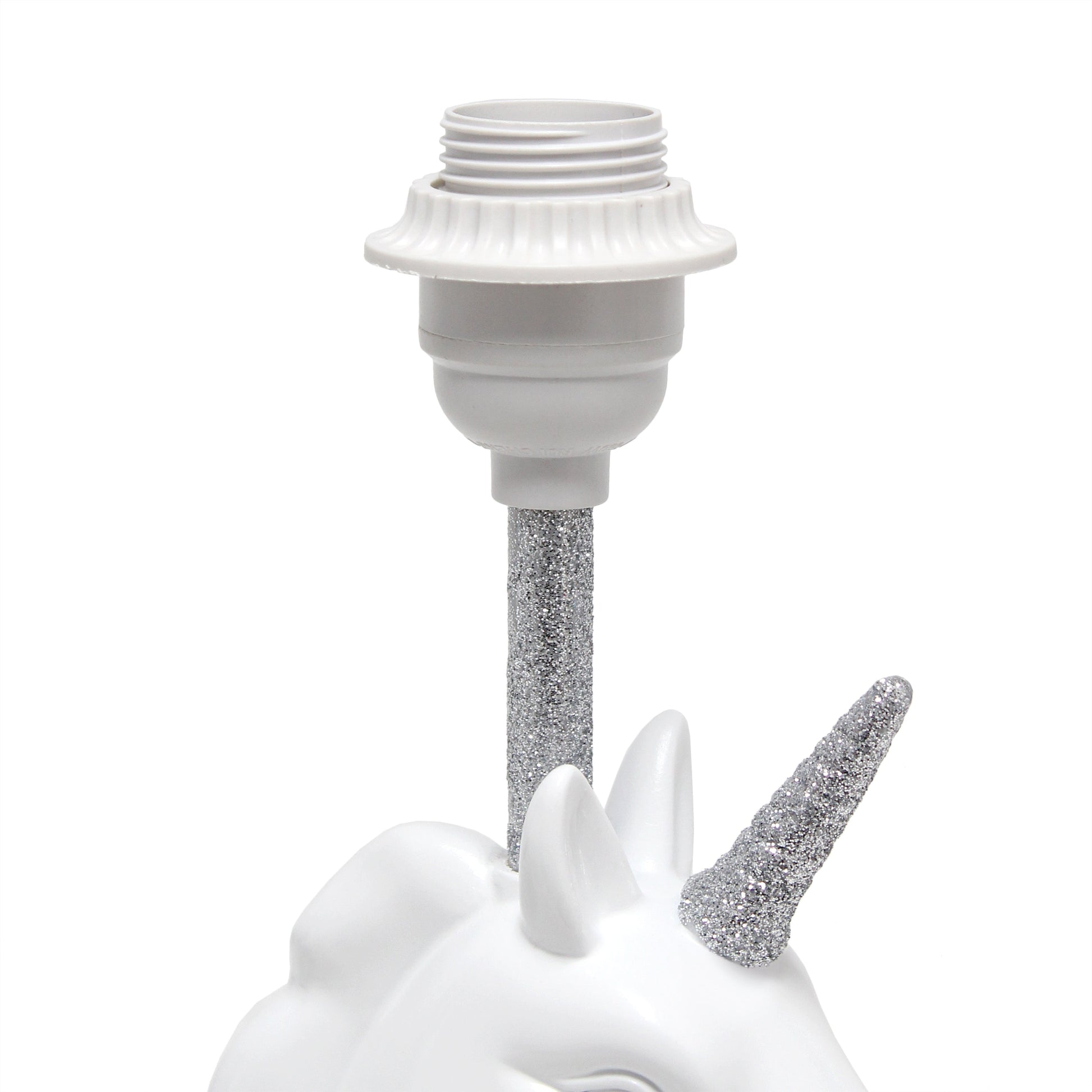 All The Rages Simple Designs Sparkling Silver & White Unicorn Table Lamp