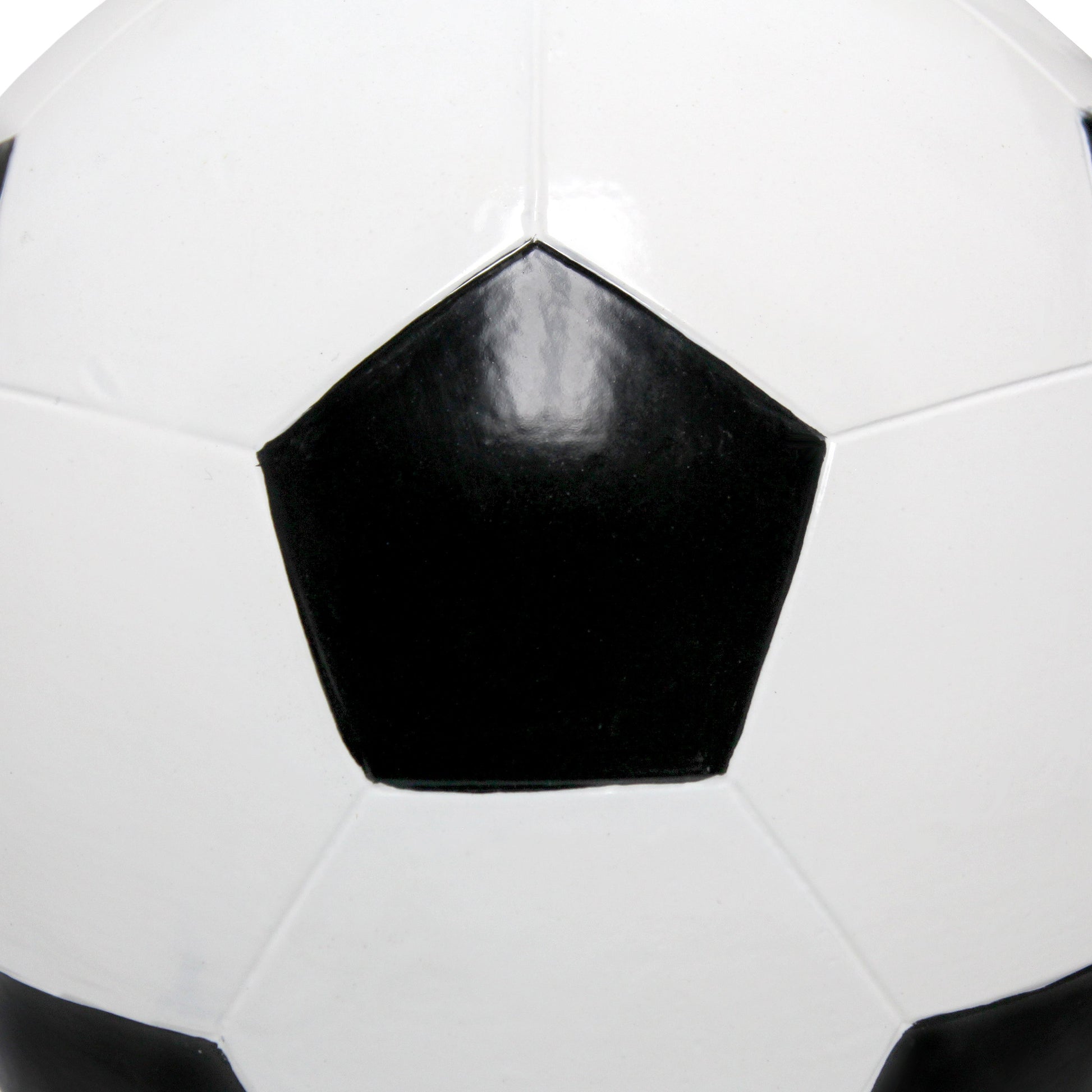 All The Rages Simple Designs SportsLite Black & White 12" Soccer Ball Ceramic Table Lamp With White Empire Fabric Shade