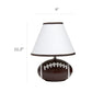 All The Rages Simple Designs SportsLite Brown 12" Football Ceramic Table Lamp With White Empire Fabric Shade