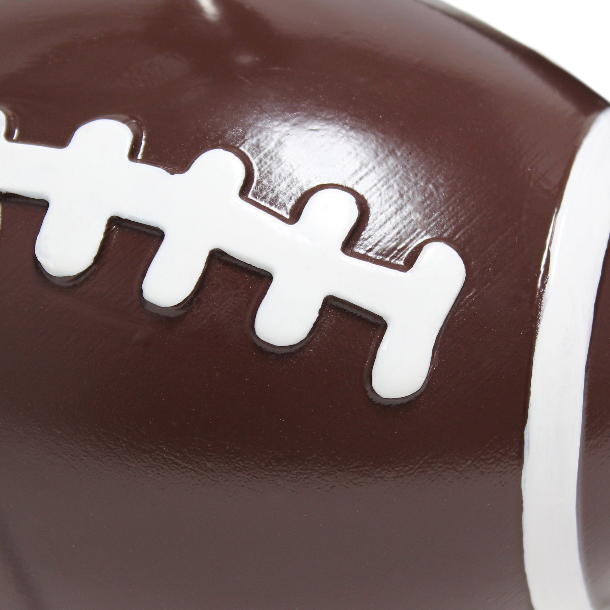 All The Rages Simple Designs SportsLite Brown 12" Football Ceramic Table Lamp With White Empire Fabric Shade
