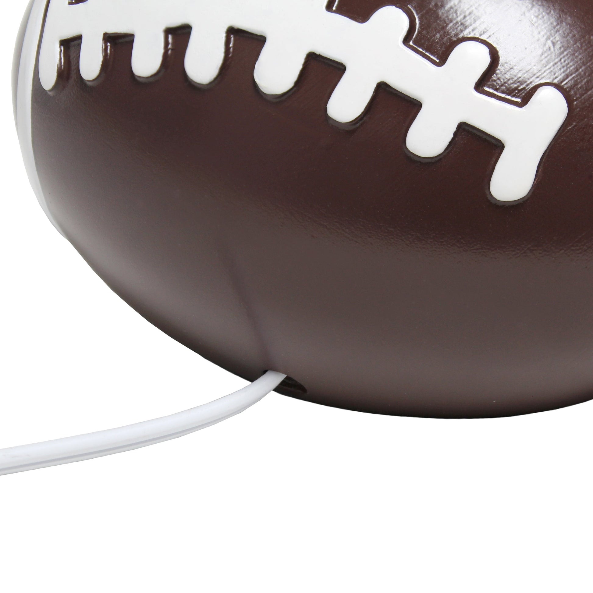 All The Rages Simple Designs SportsLite Brown 12" Football Ceramic Table Lamp With White Empire Fabric Shade