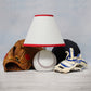 All The Rages Simple Designs SportsLite White 12" Baseball Ceramic Table Lamp With White Empire Fabric Shade