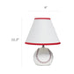 All The Rages Simple Designs SportsLite White 12" Baseball Ceramic Table Lamp With White Empire Fabric Shade