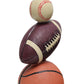 All The Rages Simple Designs SportsLite White 22" Tall Popular Sports Combo Basketball, Baseball, Football Polyresin Table Lamp With Light Beige Tapered Drum Fabric Shade
