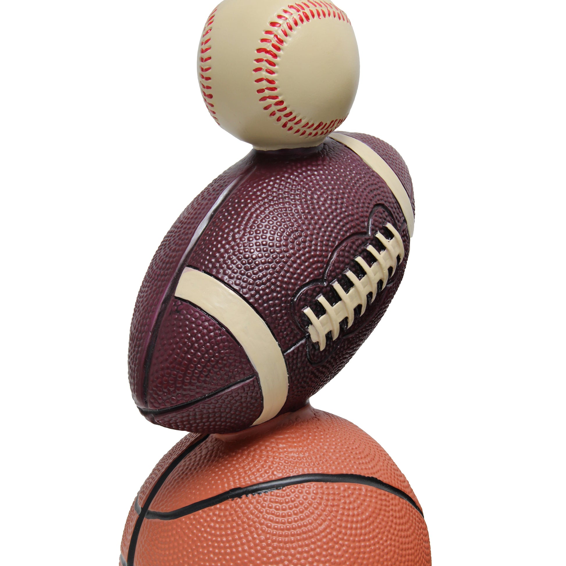 All The Rages Simple Designs SportsLite White 22" Tall Popular Sports Combo Basketball, Baseball, Football Polyresin Table Lamp With Light Beige Tapered Drum Fabric Shade