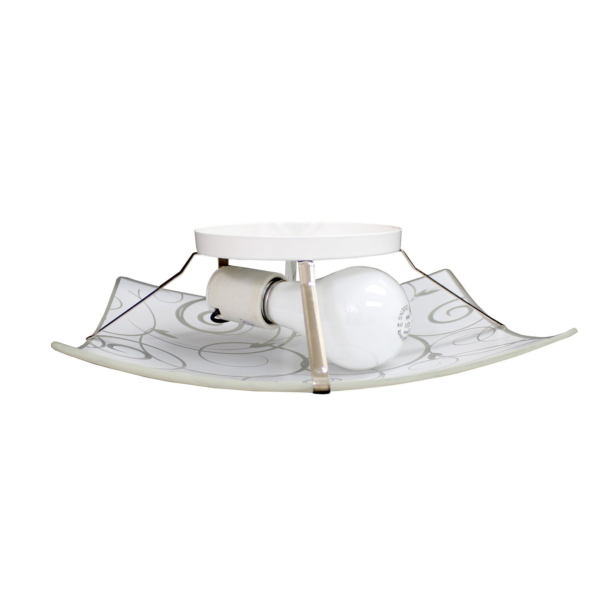 All The Rages Simple Designs Square Flushmount Ceiling Light With Scroll Swirl Design