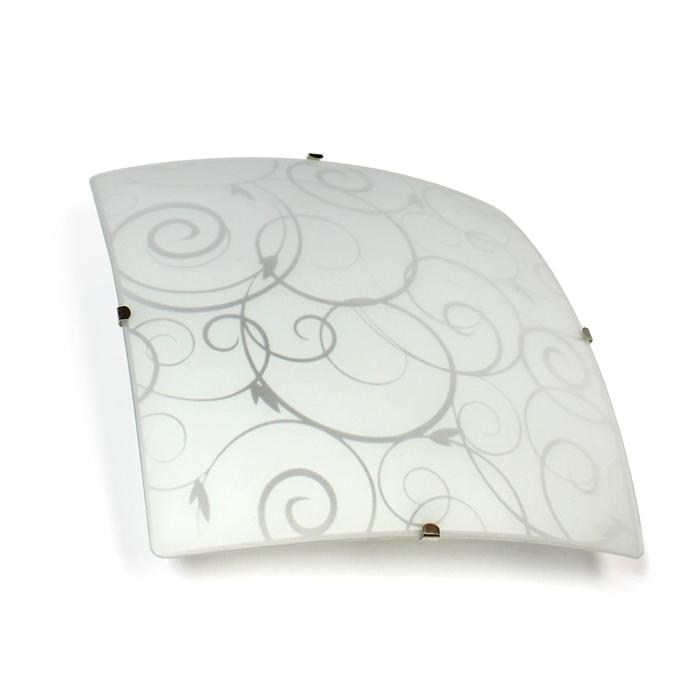 All The Rages Simple Designs Square Flushmount Ceiling Light With Scroll Swirl Design
