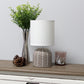All The Rages Simple Designs Taupe 10" Webbed Waves Base Table Lamp With White Fabric Drum Shade