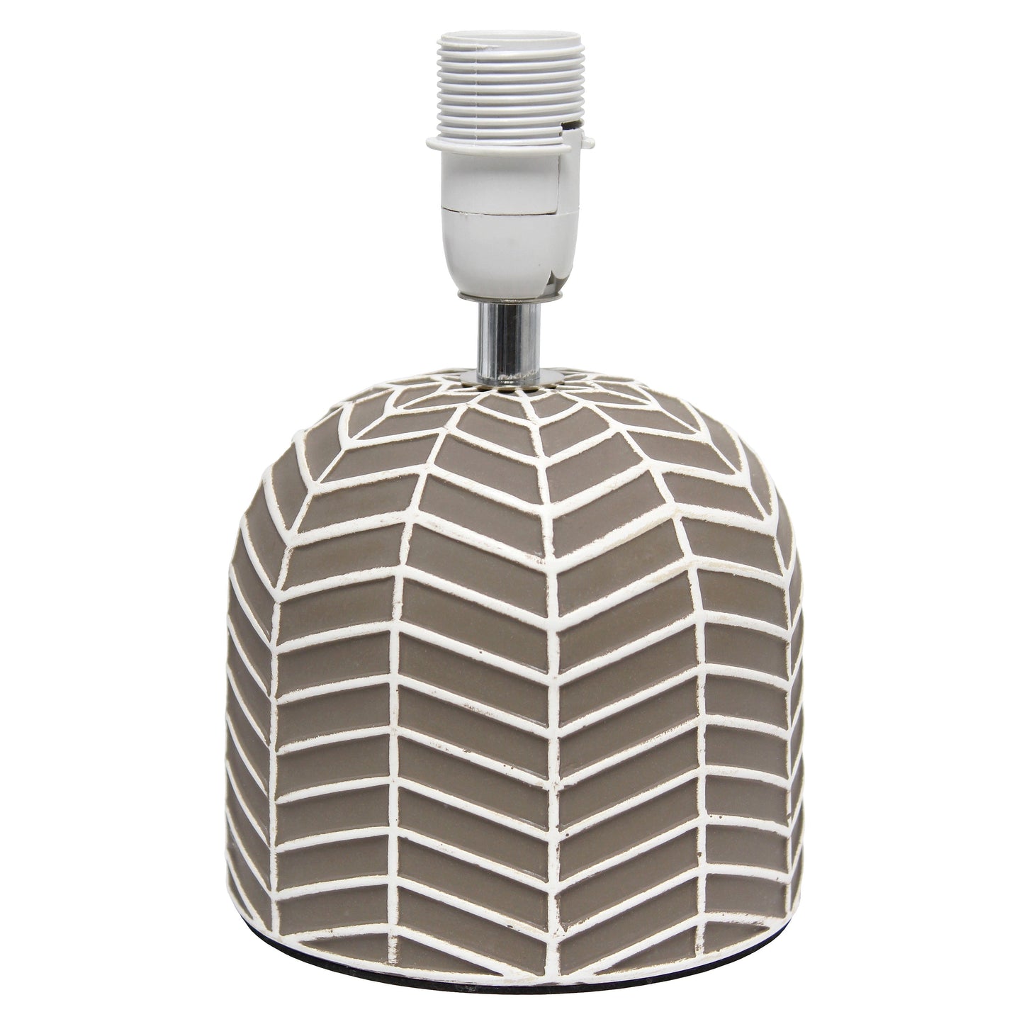 All The Rages Simple Designs Taupe 10" Webbed Waves Base Table Lamp With White Fabric Drum Shade