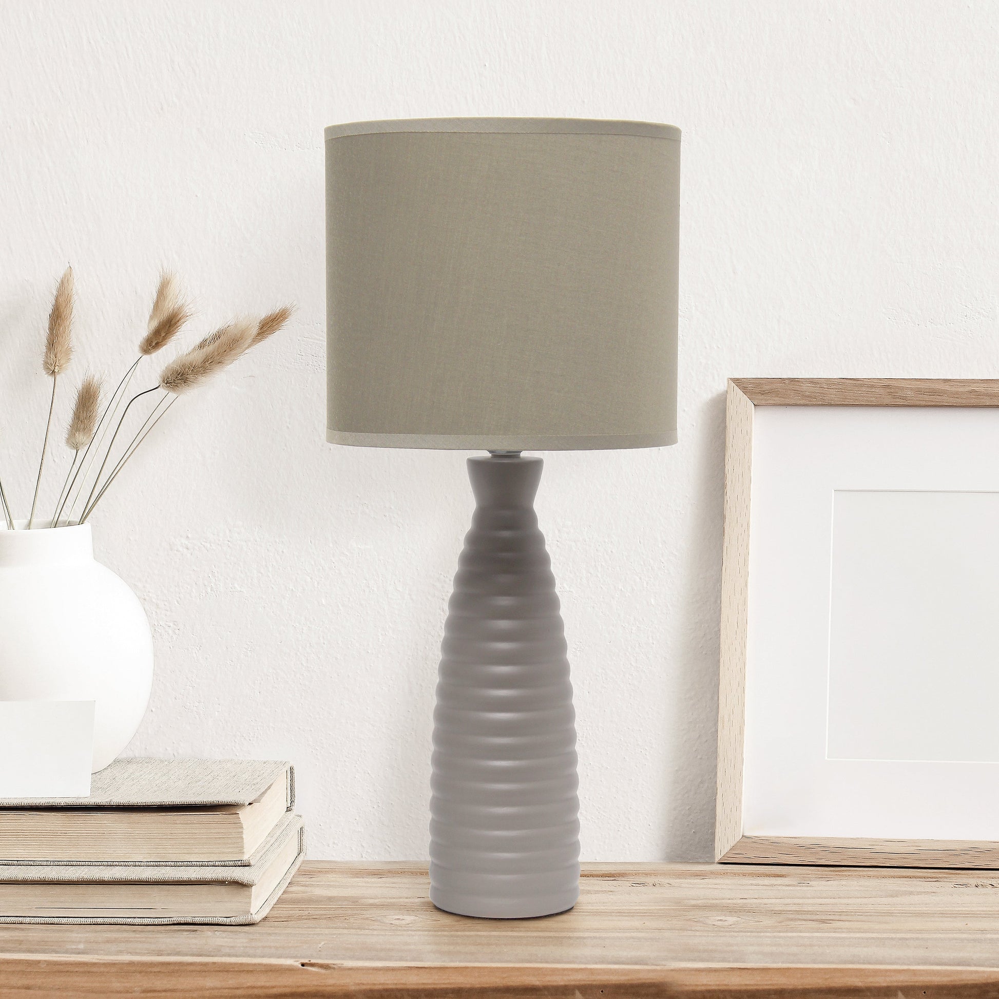 All The Rages Simple Designs Taupe Alsace Bottle Table Lamp