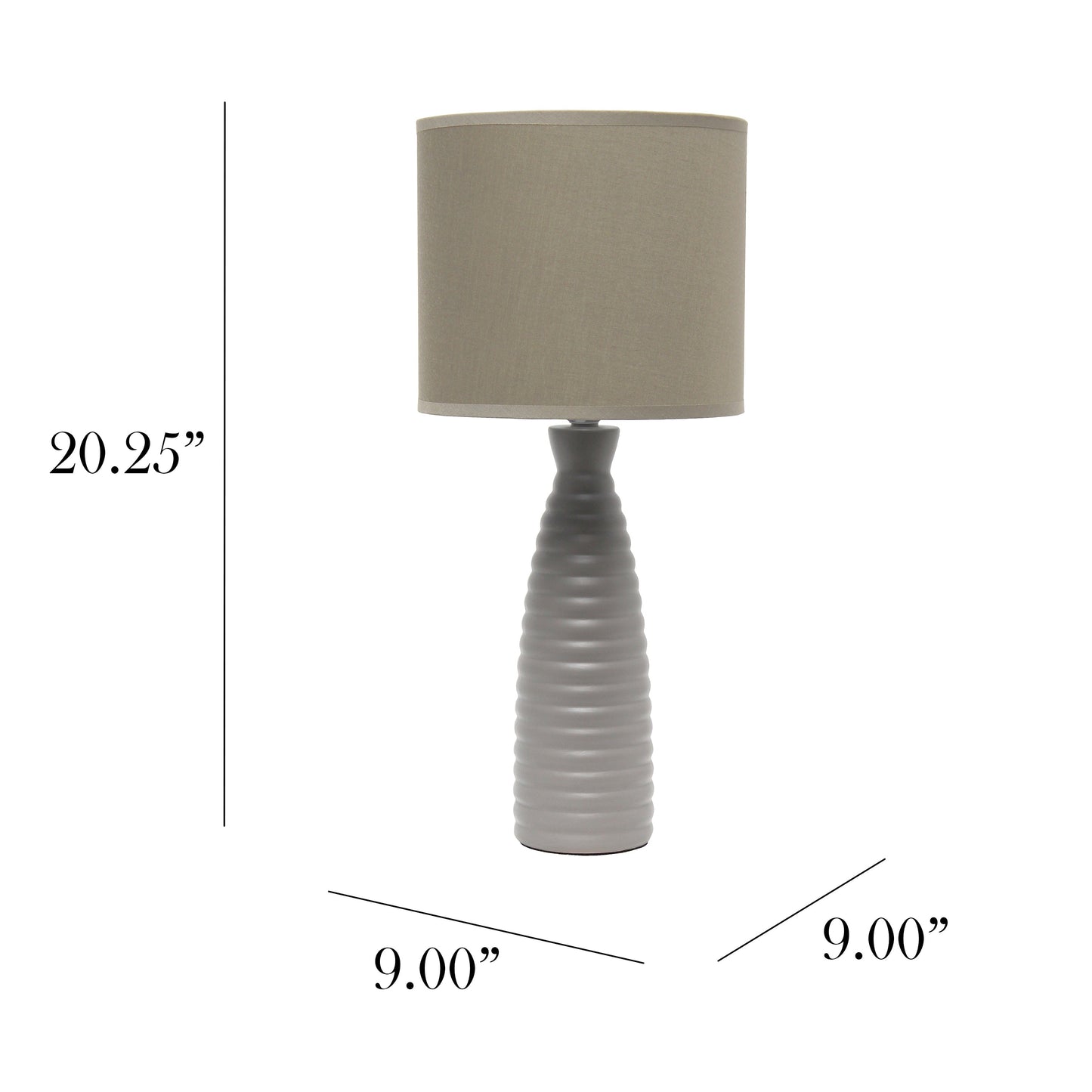 All The Rages Simple Designs Taupe Alsace Bottle Table Lamp