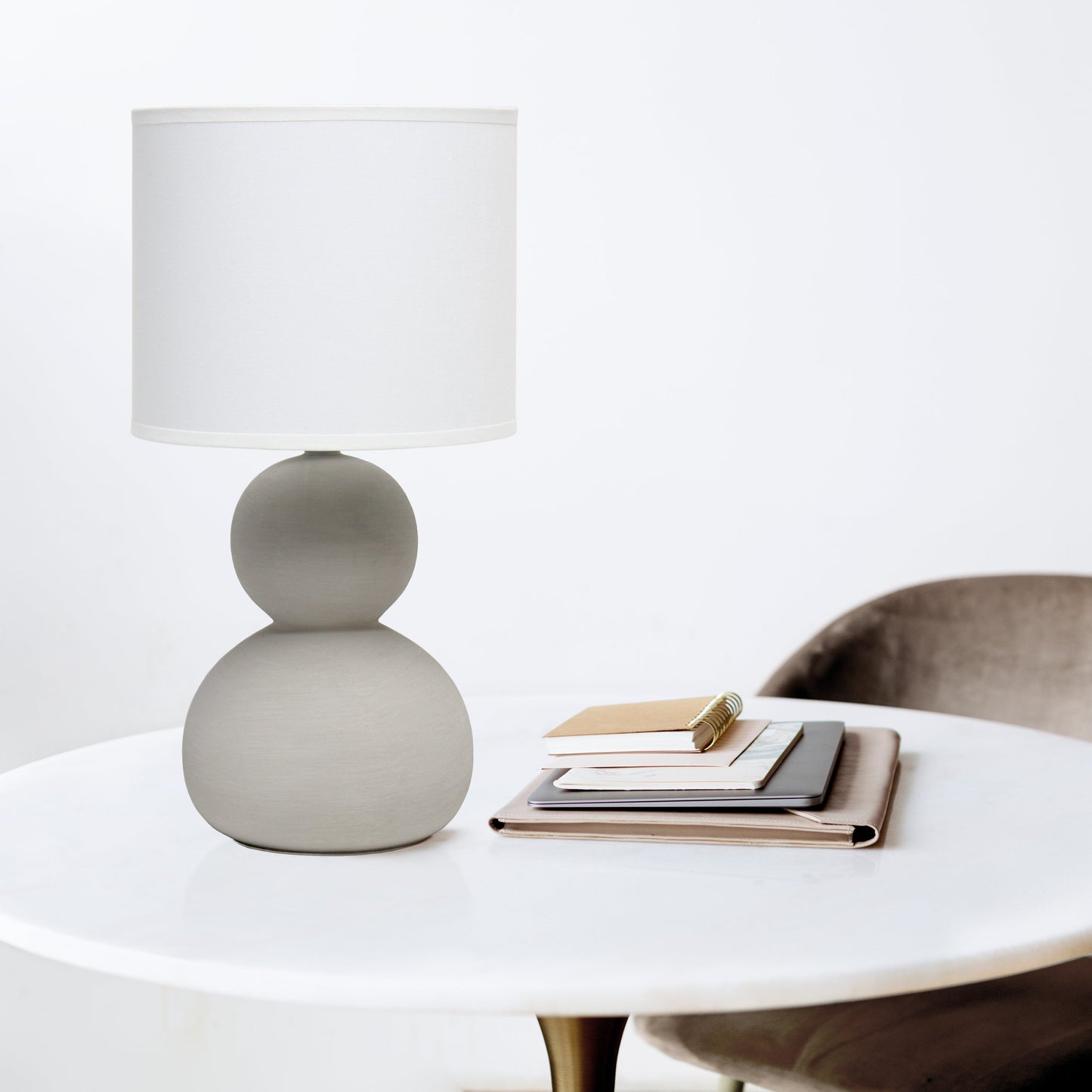 All The Rages Simple Designs Taupe Stone Age Table Lamp