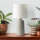 All The Rages Simple Designs Taupe Textured Linear Ceramic Table Lamp