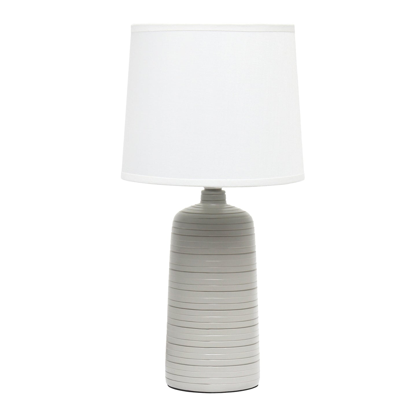 All The Rages Simple Designs Taupe Textured Linear Ceramic Table Lamp