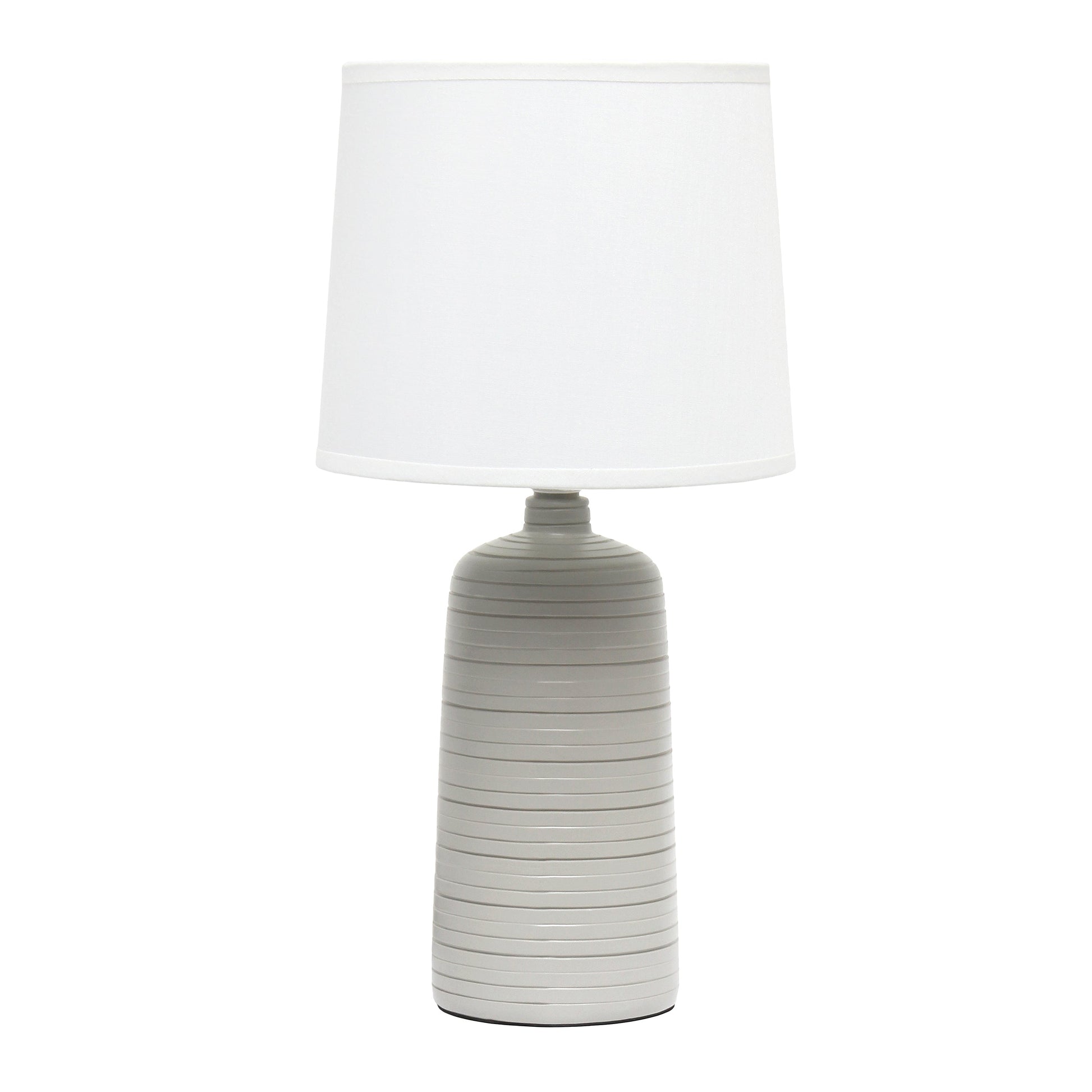 All The Rages Simple Designs Taupe Textured Linear Ceramic Table Lamp