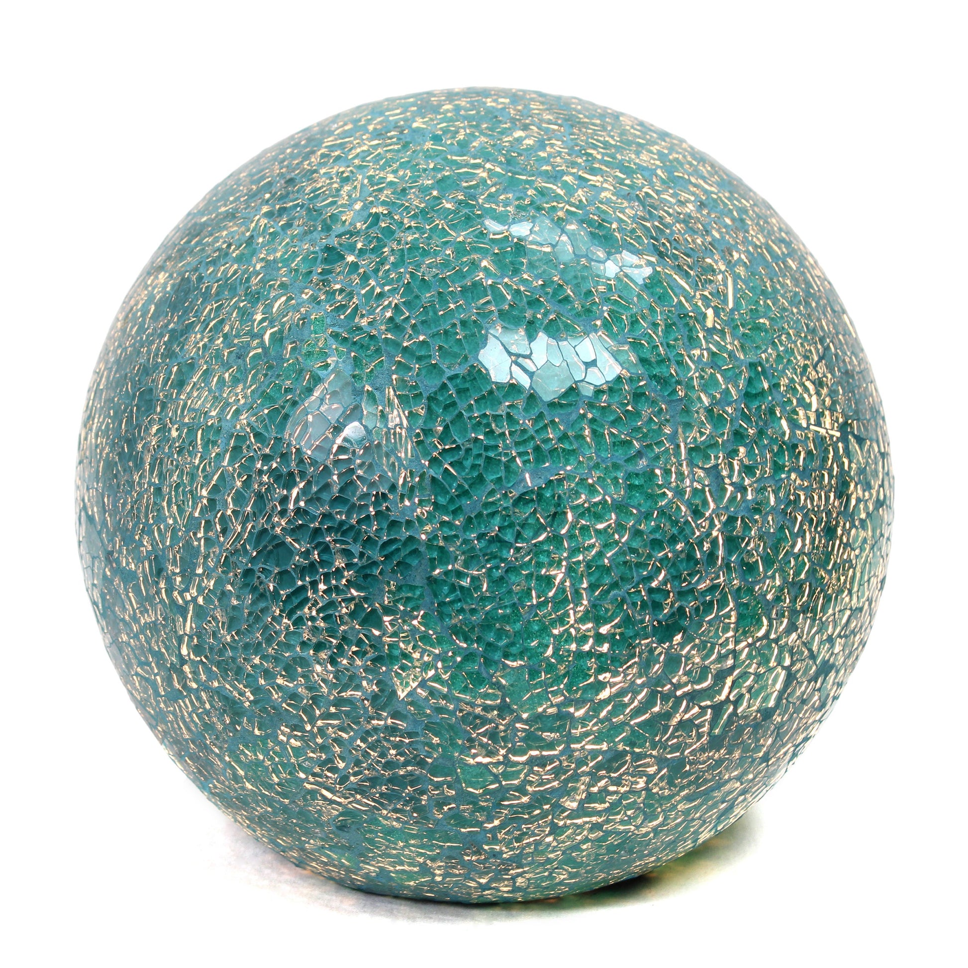 All The Rages Simple Designs Teal 1-Light Mosaic Stone Ball Table Lamp