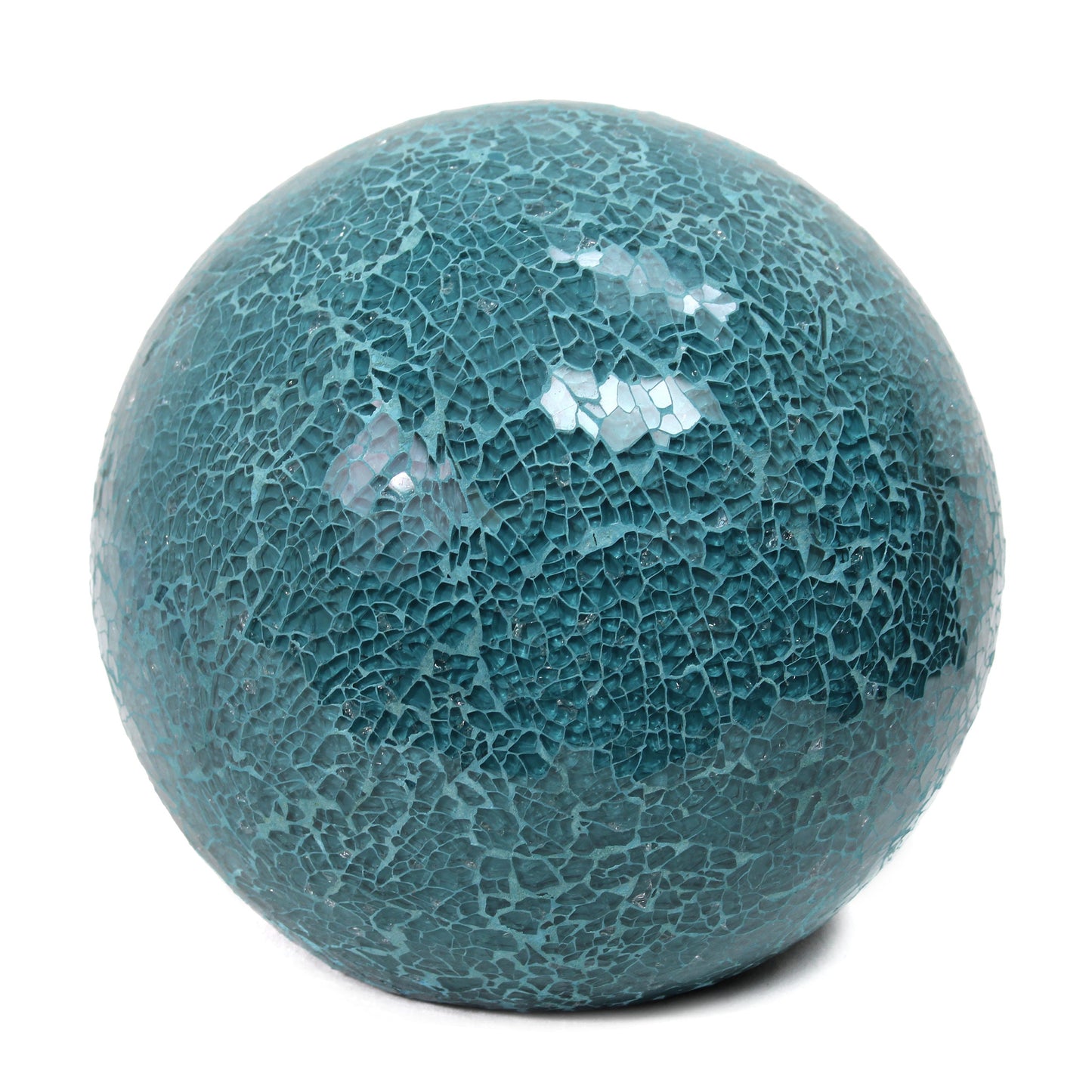 All The Rages Simple Designs Teal 1-Light Mosaic Stone Ball Table Lamp