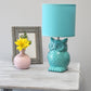 All The Rages Simple Designs Tiffany Blue 13" Ceramic Owl Table Lamp With Matching Fabric Shade
