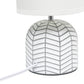All The Rages Simple Designs White 10" Webbed Waves Base Table Lamp With White Fabric Drum Shade
