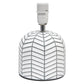 All The Rages Simple Designs White 10" Webbed Waves Base Table Lamp With White Fabric Drum Shade