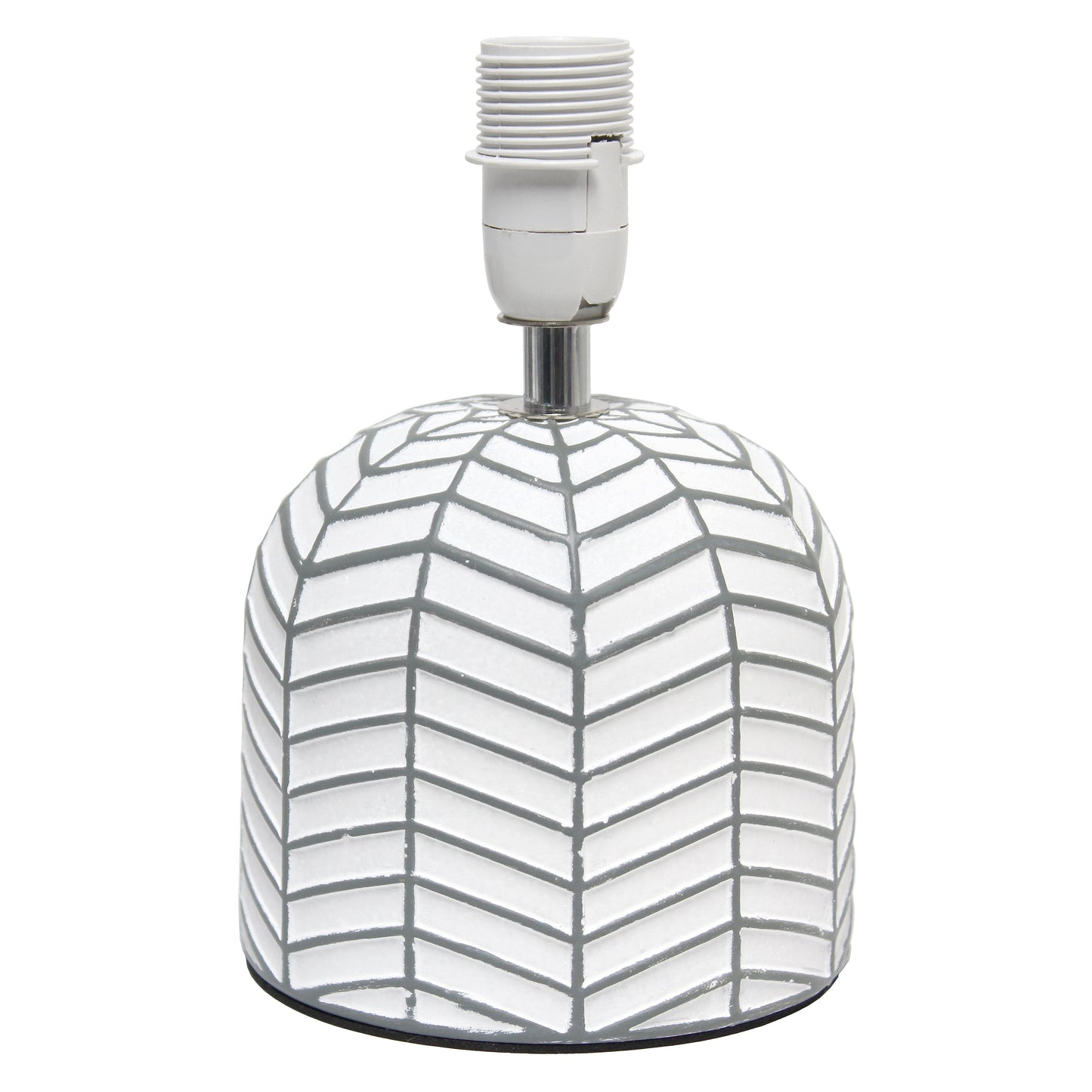 All The Rages Simple Designs White 10" Webbed Waves Base Table Lamp With White Fabric Drum Shade