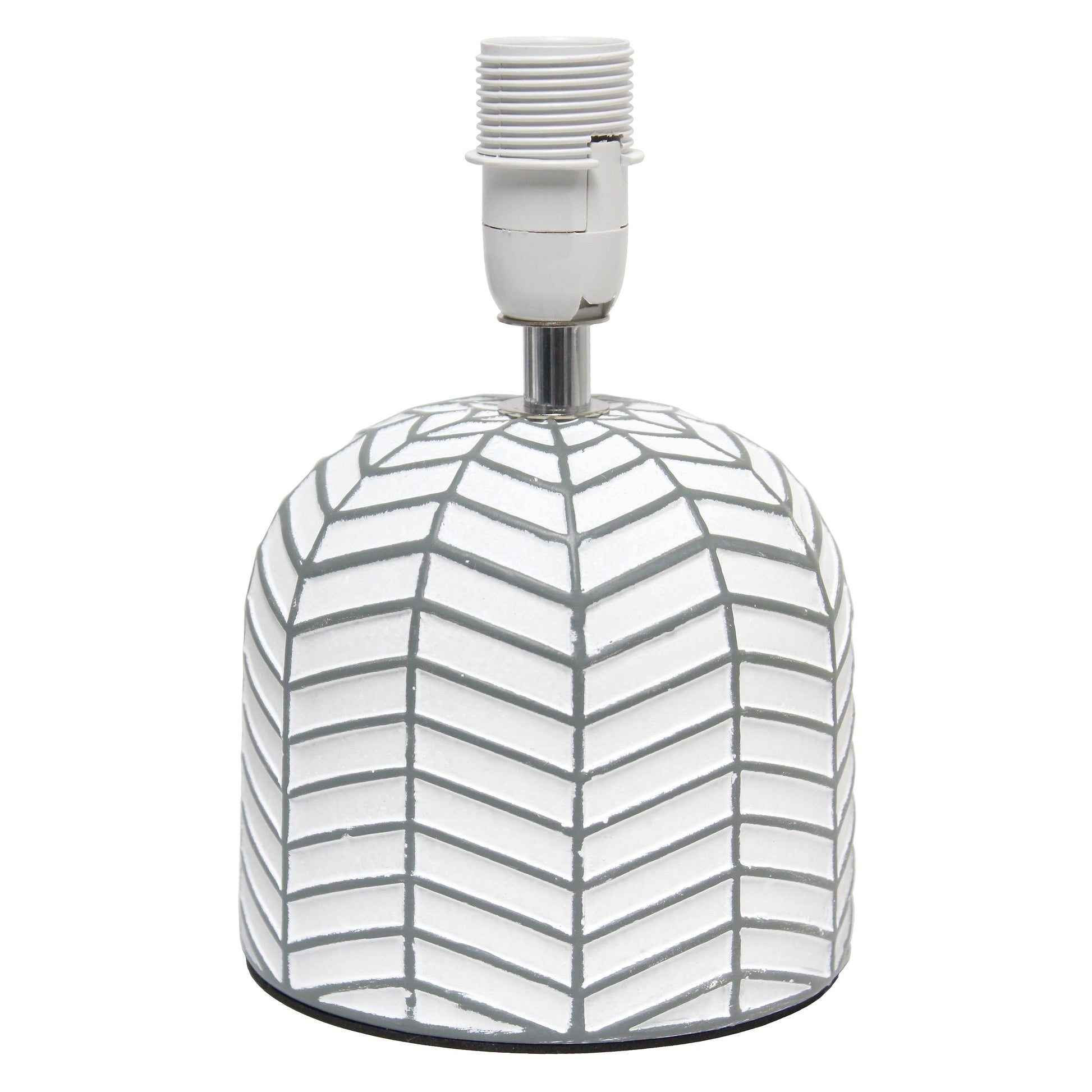 All The Rages Simple Designs White 10" Webbed Waves Base Table Lamp With White Fabric Drum Shade