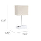 All The Rages Simple Designs White 15" Multi-Use Table Lamp With 2 USB Ports & Charging Outlet With Beige Fabric Shade