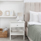 All The Rages Simple Designs White 15" Multi-Use Table Lamp With 2 USB Ports & Charging Outlet With Beige Fabric Shade