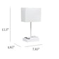 All The Rages Simple Designs White 15" Multi-Use Table Lamp With 2 USB Ports & Charging Outlet With White Fabric Shade