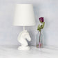 All The Rages Simple Designs White 17" Tall Polyresin Decorative Chess Horse Shaped Table Lamp With White Tapered Fabric Shade