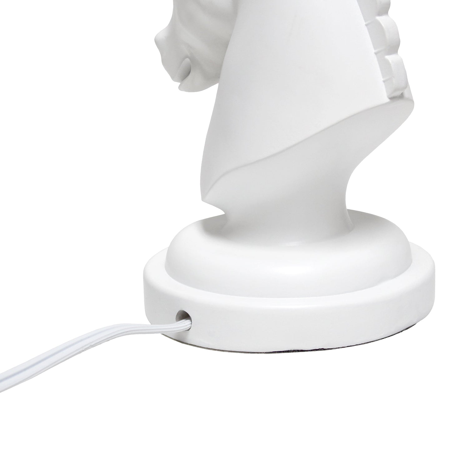 All The Rages Simple Designs White 17" Tall Polyresin Decorative Chess Horse Shaped Table Lamp With White Tapered Fabric Shade