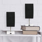 All The Rages Simple Designs White 2-Pack Table Lamps With USB Charging Port & Black Fabric Shades