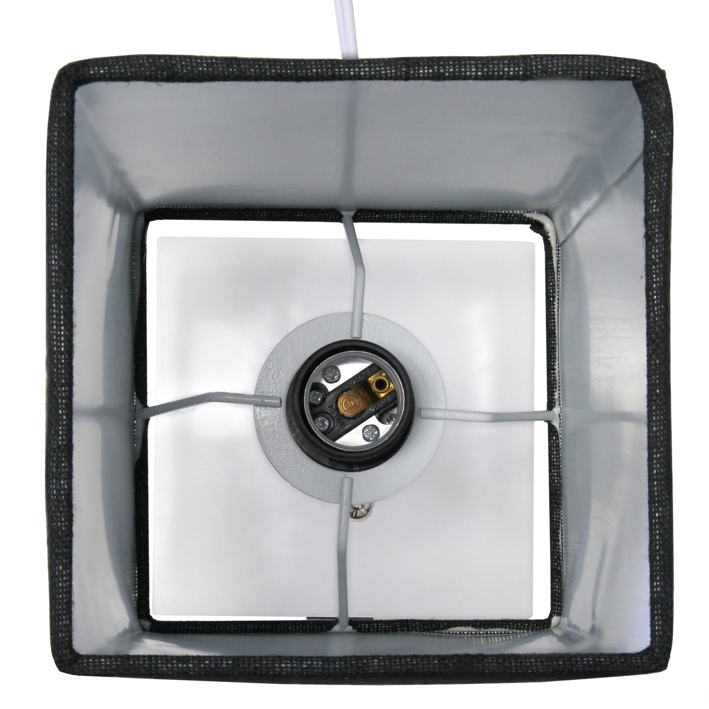 All The Rages Simple Designs White 2-Pack Table Lamps With USB Charging Port & Black Fabric Shades