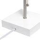 All The Rages Simple Designs White 2-Pack Table Lamps With USB Charging Port & Black Fabric Shades