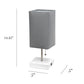 All The Rages Simple Designs White 2-Pack Table Lamps With USB Charging Port & Gray Fabric Shades