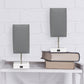 All The Rages Simple Designs White 2-Pack Table Lamps With USB Charging Port & Gray Fabric Shades