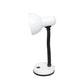 All The Rages Simple Designs White Basic Metal Desk Lamp With Flexible Hose Neck