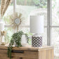 All The Rages Simple Designs White & Black Oval Prints Table Lamp