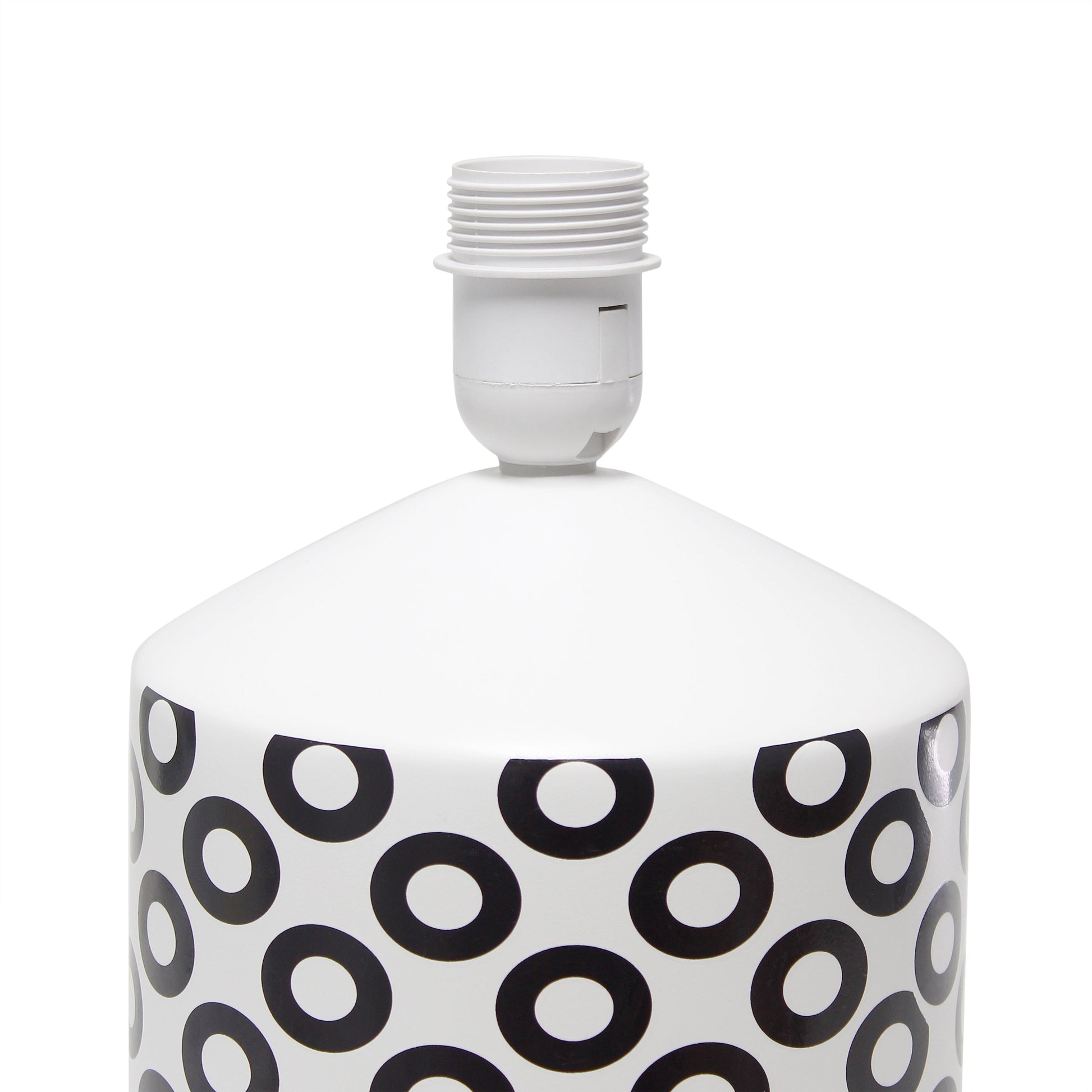 All The Rages Simple Designs White & Black Oval Prints Table Lamp