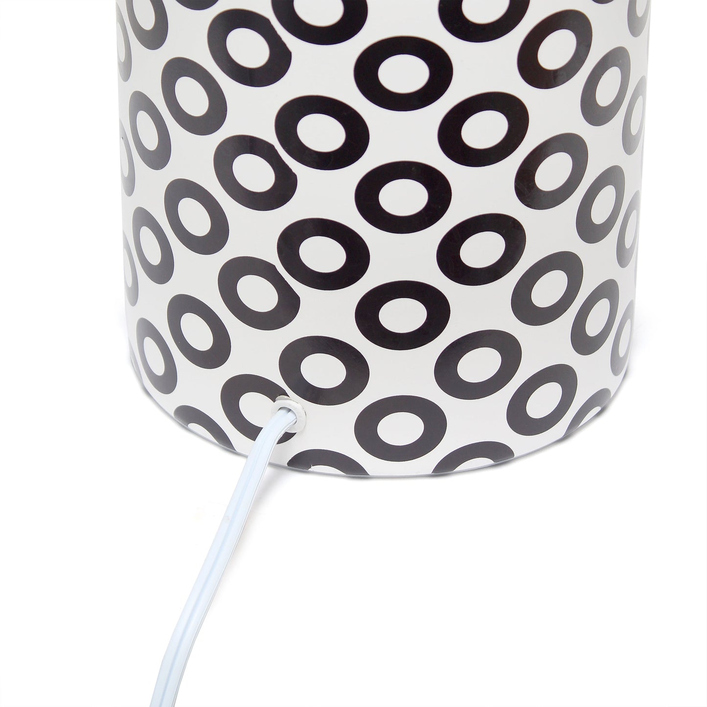 All The Rages Simple Designs White & Black Oval Prints Table Lamp