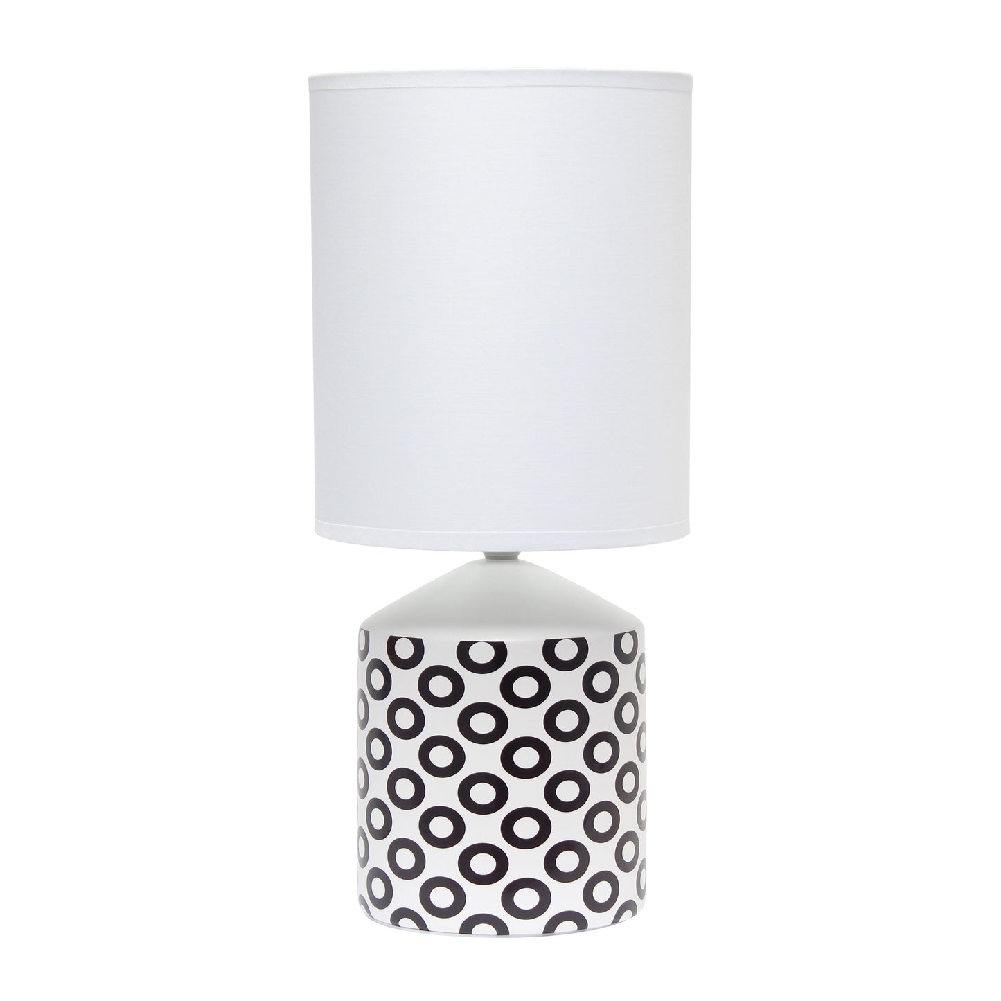 All The Rages Simple Designs White & Black Oval Prints Table Lamp