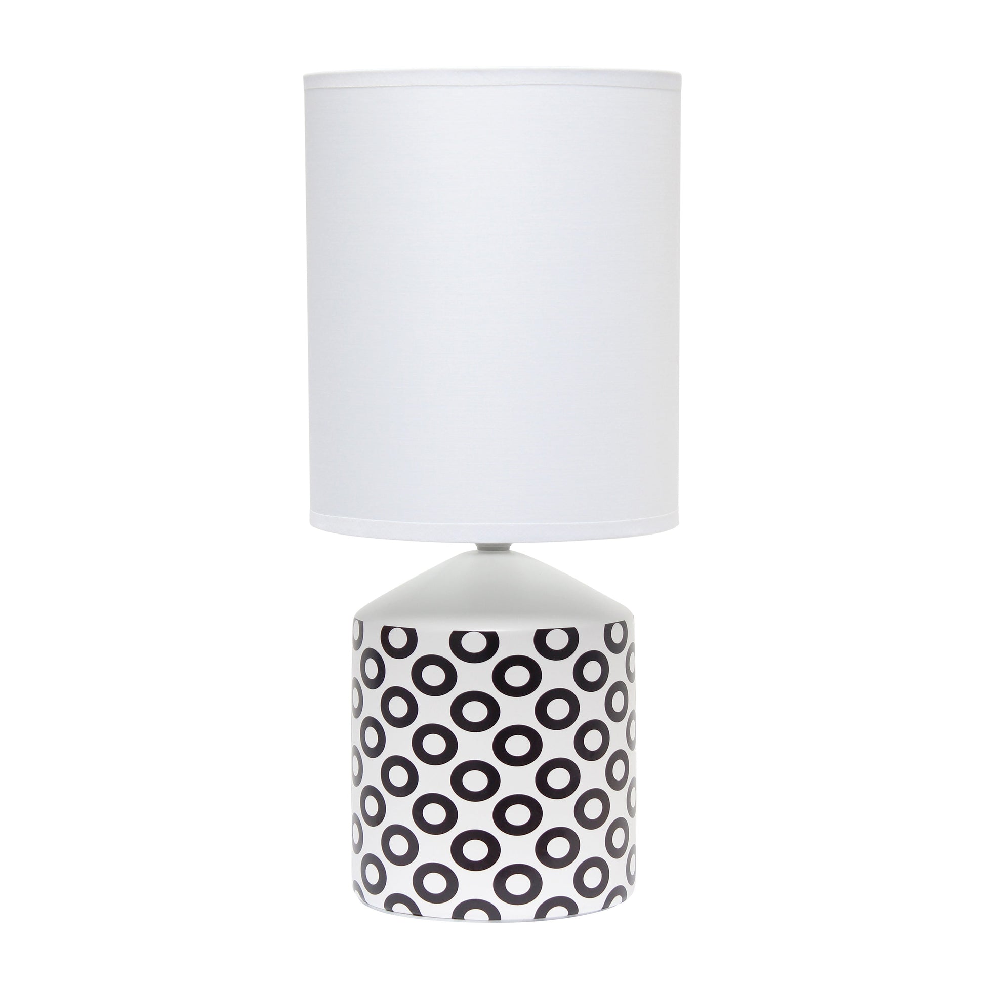 All The Rages Simple Designs White & Black Oval Prints Table Lamp
