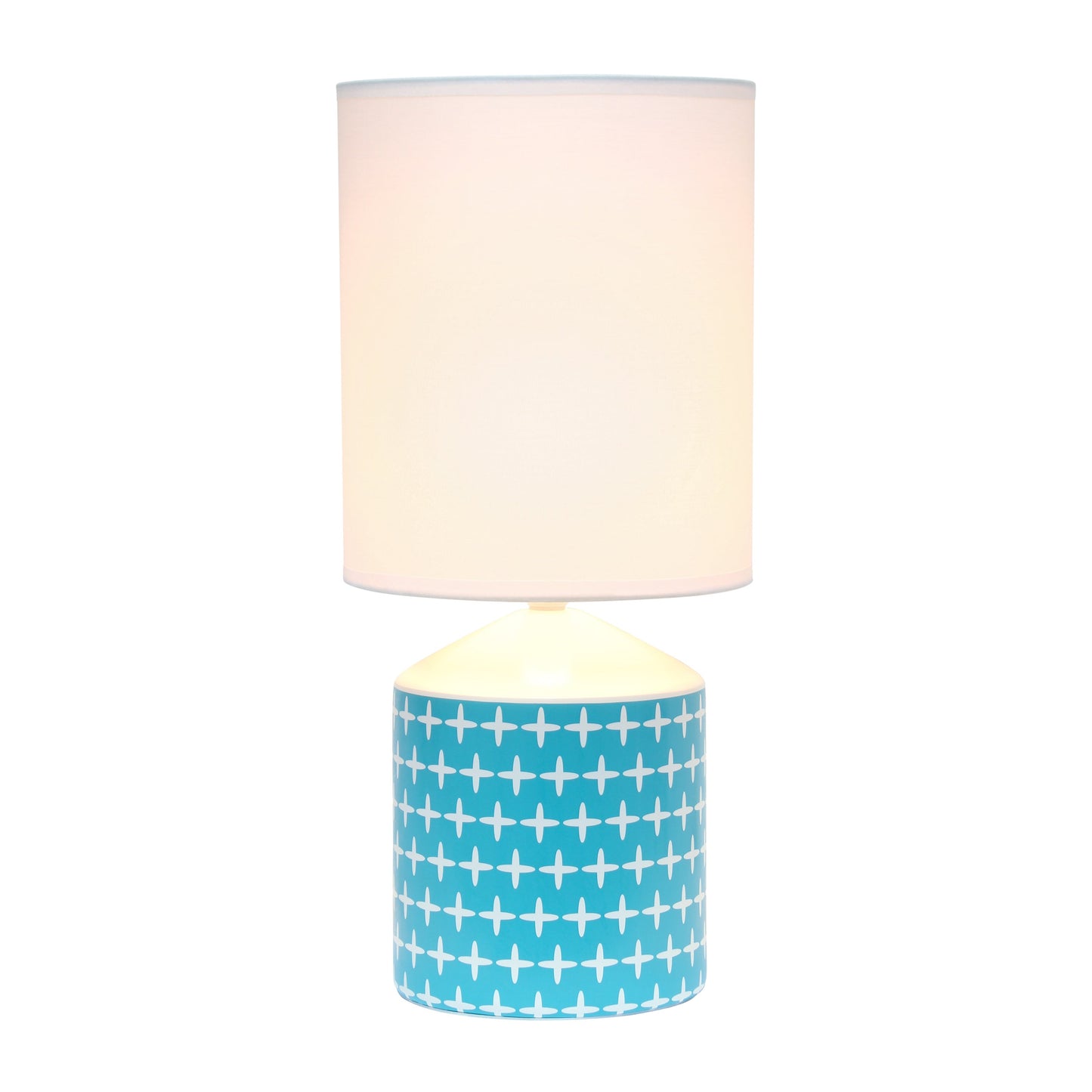 All The Rages Simple Designs White & Blue Cross Prints Table Lamp