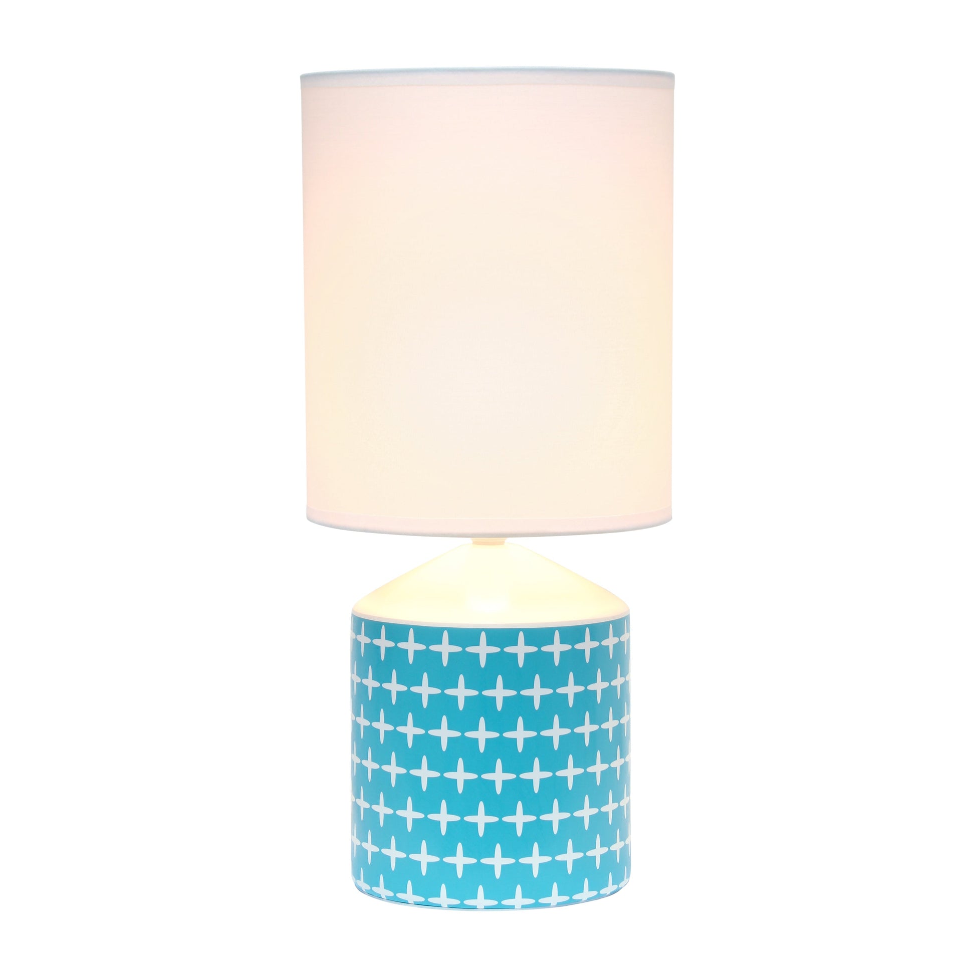 All The Rages Simple Designs White & Blue Cross Prints Table Lamp